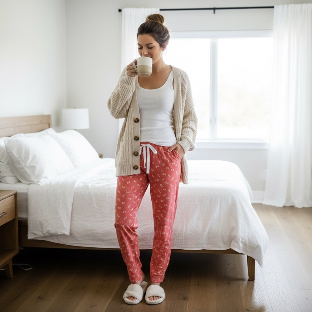 Old Navy Cute Pink Bicycle Print Pajama Pants – Soft & Cozy Lounge Bottoms